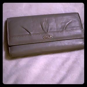 Grey Leather Coach Wallet